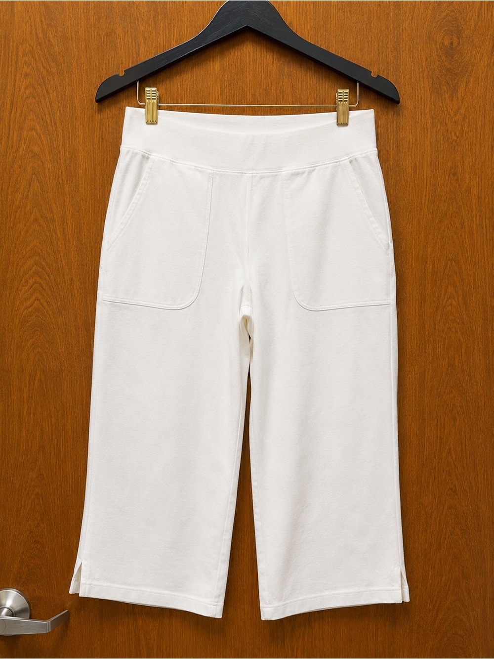 Denim & Co. Petite Duo Stretch Capri Pants with Pockets size Petite M New